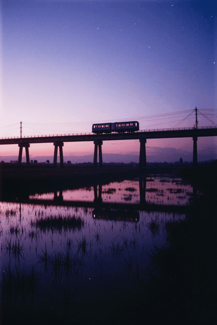 Qwen Image Bridge After Sunset